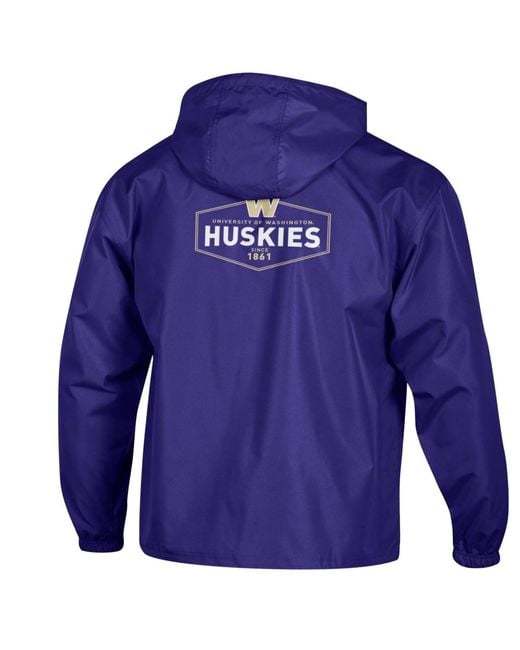 Champion Blue Washington Huskies Delay Packable Half-zip Jacket for men