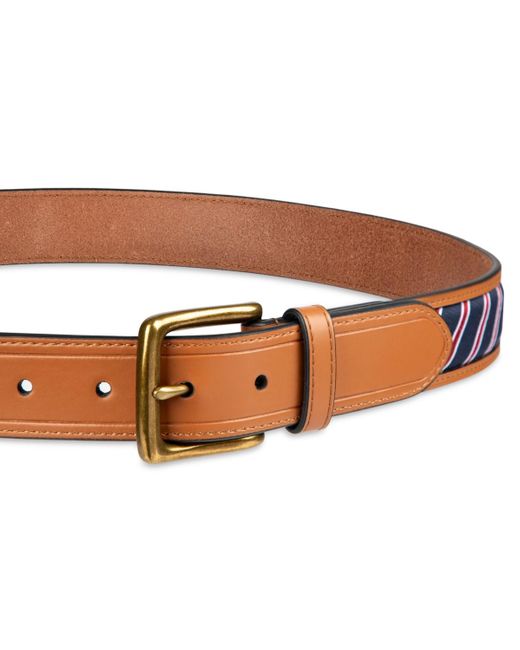 Tommy Hilfiger Blue Prep Striped Ribbon Inlay Casual Belt for men