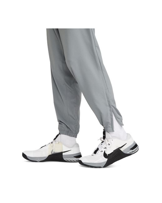 Nike Gray Form Dri-fit Standard-fit Tapered-leg Training Pants for men