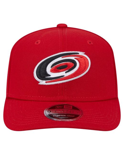 KTZ Red Carolina Hurricanes Logo Basic 9seventy Adjustable Hat for men