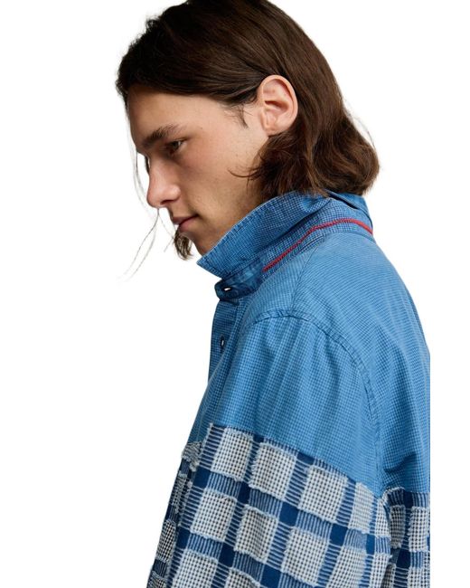 Desigual Blue Patch Checks Shirt