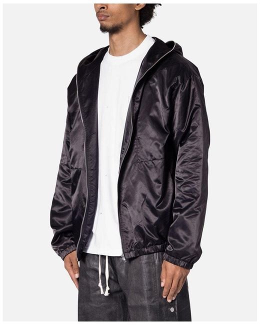 MNML Blue Full Zip Paneled Fight Jacket for men