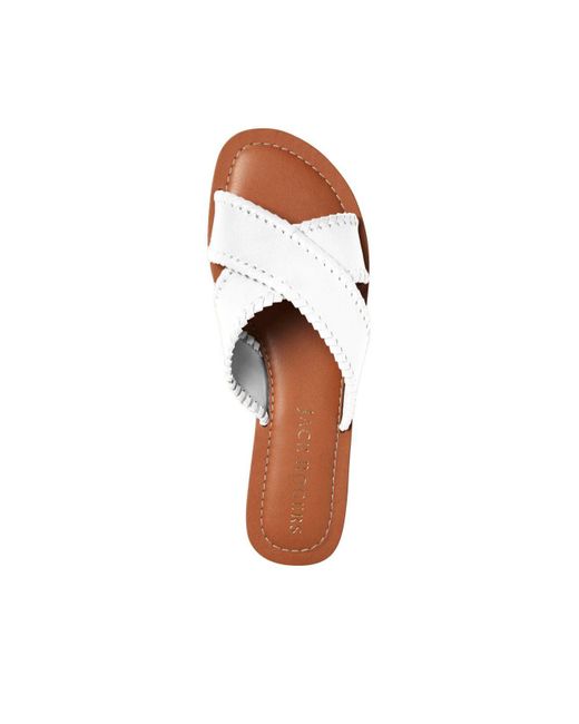 Jack Rogers Leather Sloane X Band Slide In White Save 26 Lyst