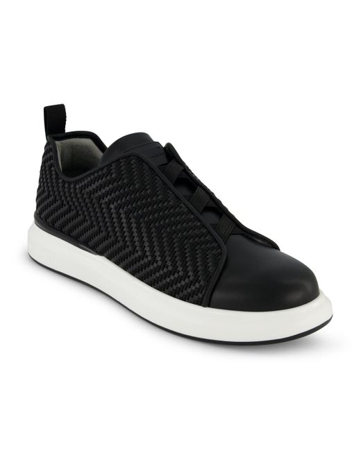 Karl Lagerfeld Black Front Crossed Slip On Sneakers for men