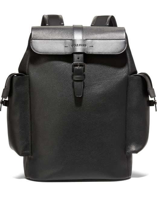 Cole Haan Black Triboro Large Leather Rucksack Bag