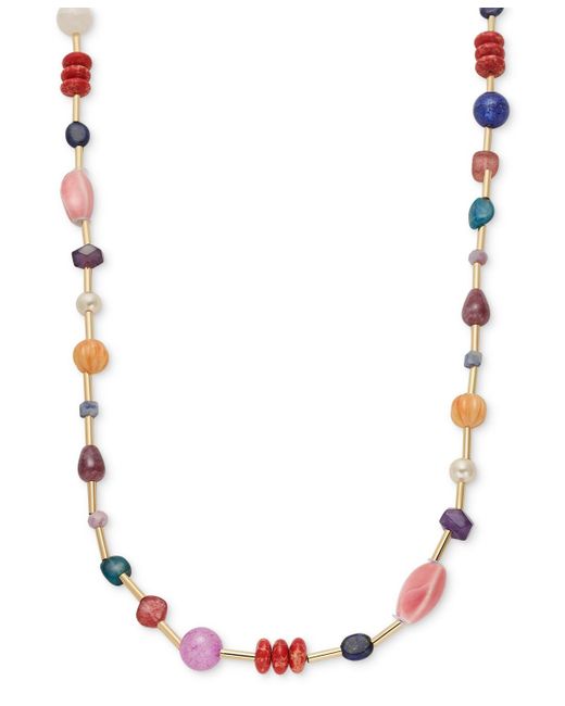 Style & Co. Multicolor Gold-tone Bead Station Long Necklace