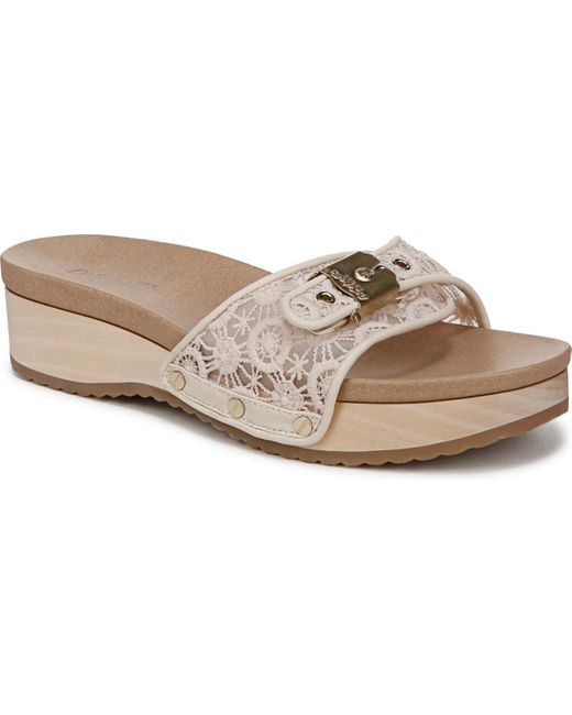 Dr. Scholls White Original Too Slide Platform Sandals