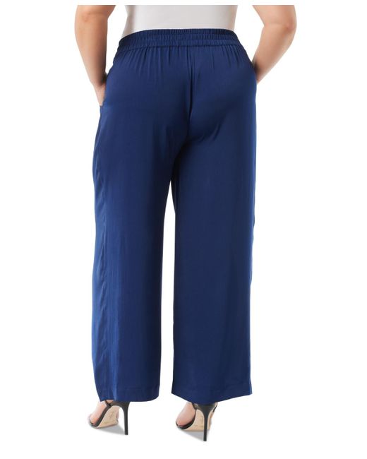 Jessica Simpson Blue Trendy Plus Size Winnie Wide-leg Pants