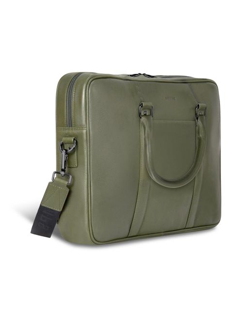 CHAMPS Green Onyx Collection Leather Slim Briefcase