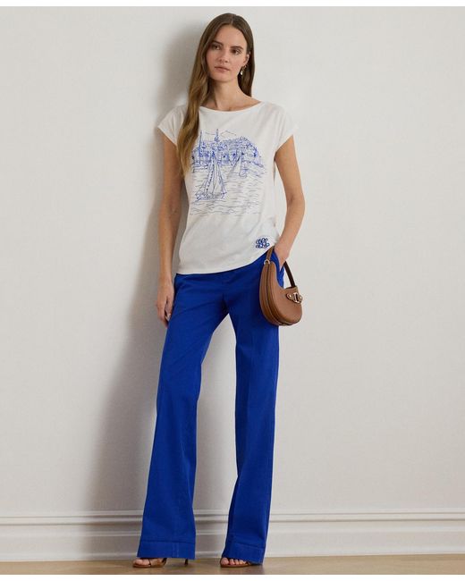 Ralph Lauren Blue Graphic Short-sleeve Top