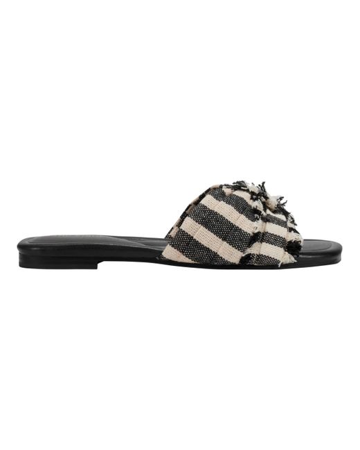 Marc Fisher Black Orbit Knotted Flat Slide Sandals