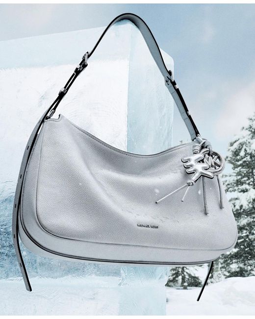 Michael Kors Gray Michael Nolita Large Top Zip Convertible Shoulder Bag