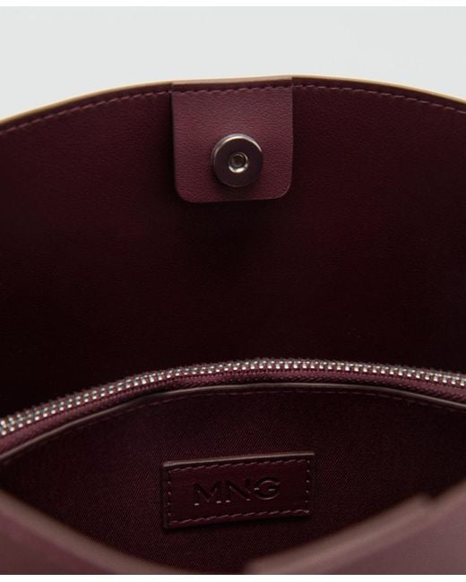 Mango Purple Buckle Mini Shopper Bag
