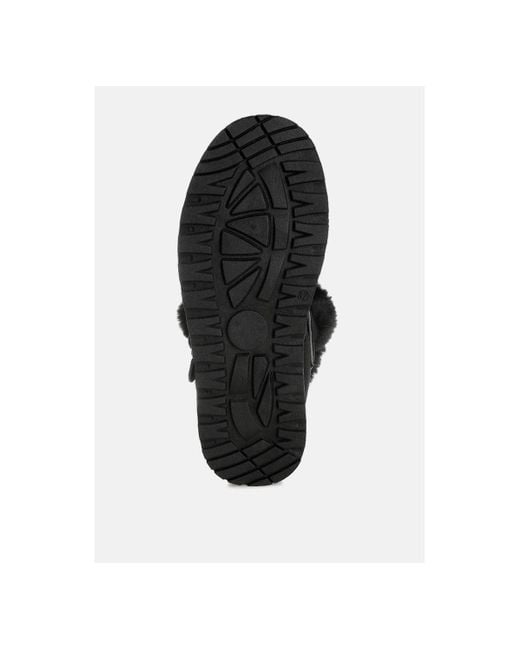 LONDON RAG Black Linka Pin Buckle Detail Snow Boots