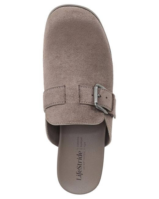 LifeStride Gray Gillian Square Toe Mule Clogs