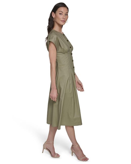 calvin klein button front midi dress Calvin Klein Women's Button Down A-Line Midi Dress - White