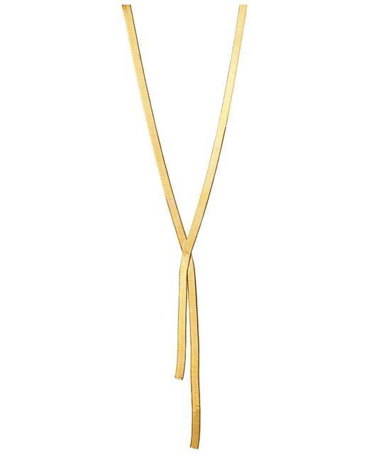 Giani Bernini Metallic Herringbone 17" Lariat Necklace In 18k Gold-plated Sterling Silver, Created For Macy's