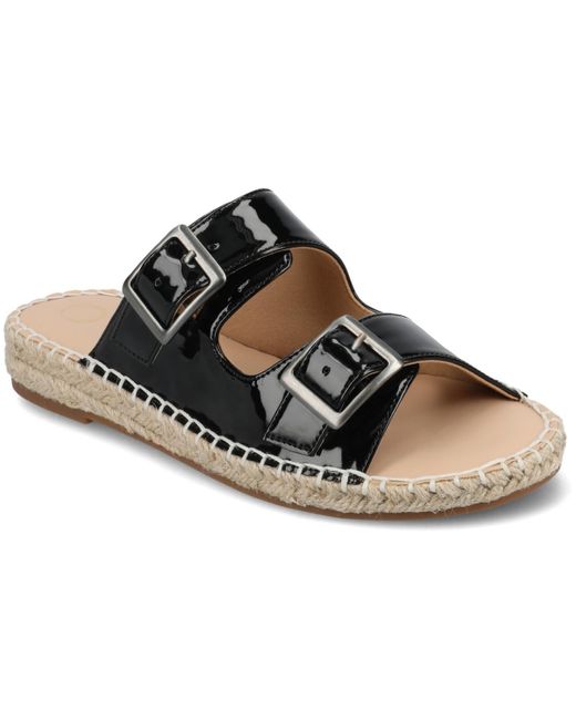 Journee Collection Brown Tresah Double Strap Espadrille Sandals