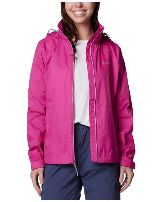 Columbia Pink Switchback Iv Hooded Packable Jacket