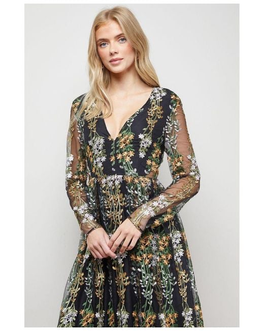 Oasis White Open Back Long Sleeve Midi Dress