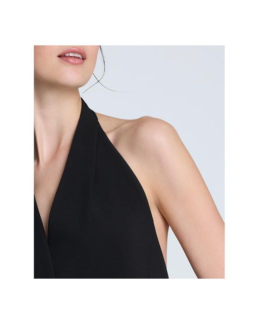 Kenneth Cole Blue Luxe Twill Three-button Halter Vest