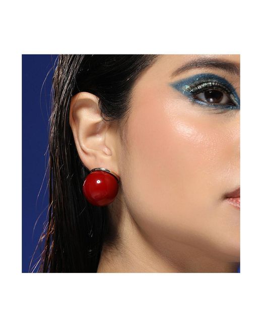 SOH Red The Chunky-jacqueline Stud Earrings