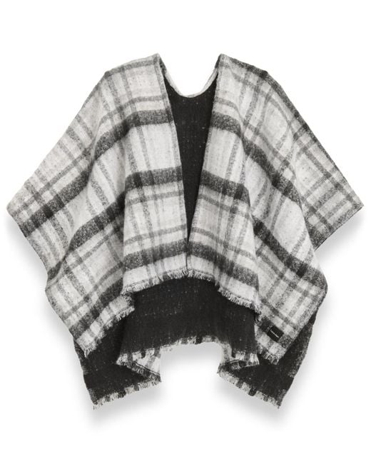 Calvin Klein Gray Double Face Plaid Shawl
