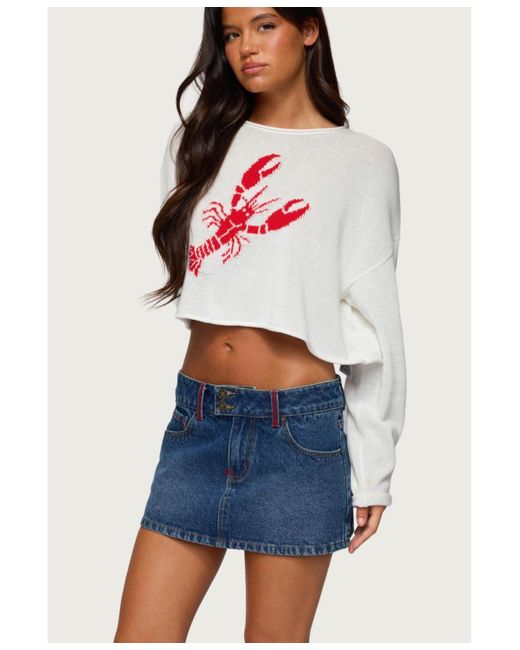 Edikted Gray Lobster Babe Oversized Knit Top