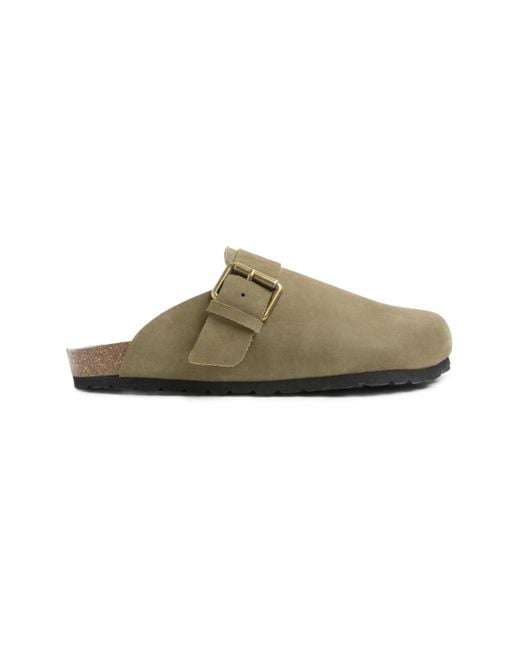 Celtic & Co. Green Sheep Lined Strap Detail Clog
