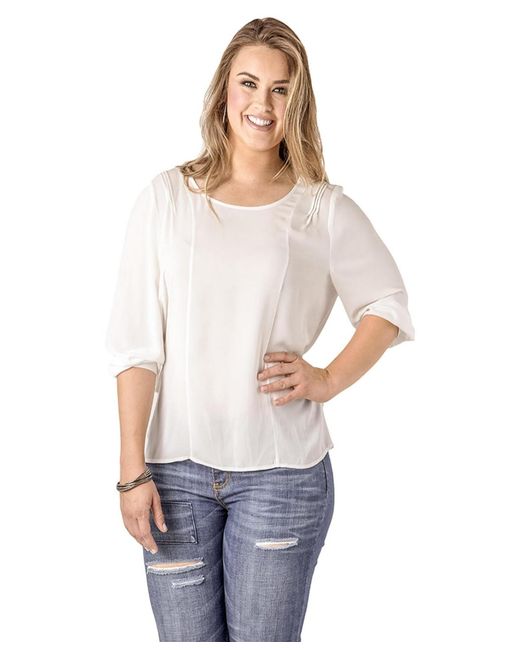 Standards & Practices White Plus Size Pull Over Boxy Top