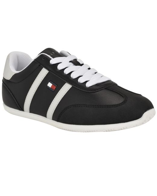 Tommy Hilfiger Black Eryanne Signature Logo Lace-up Sneakers