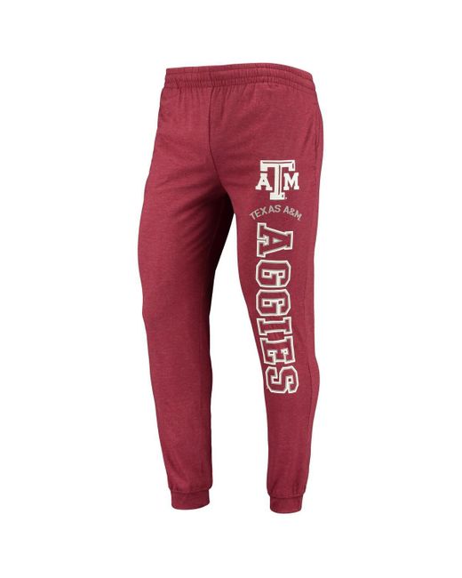 Concepts Sport Black Maroon/heather Charcoal Texas A&m aggies Meter Long Sleeve Hoodie T-shirt jogger Pajama Set for men