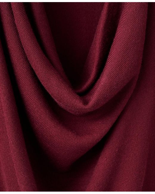 Mango Red Draped-neck Sweater