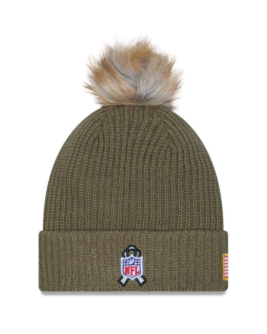 KTZ Green Seattle Seahawks 2025 Salute To Service Cuffed Pom