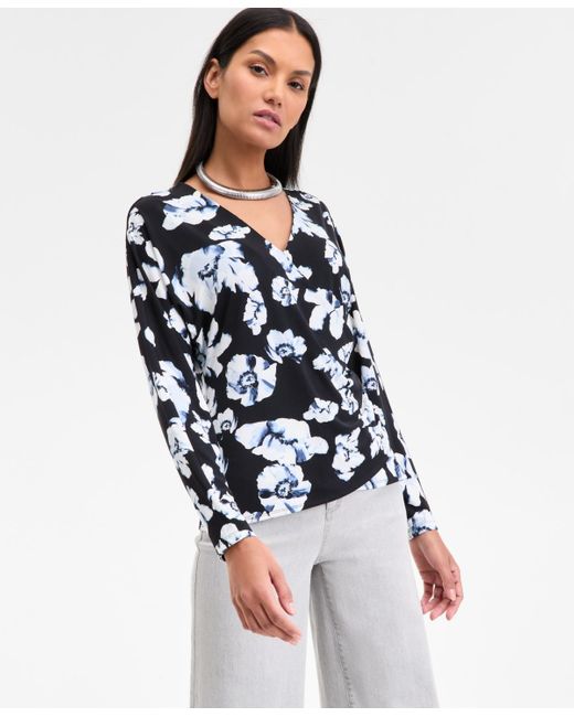INC International Concepts White Dolman-sleeve Top
