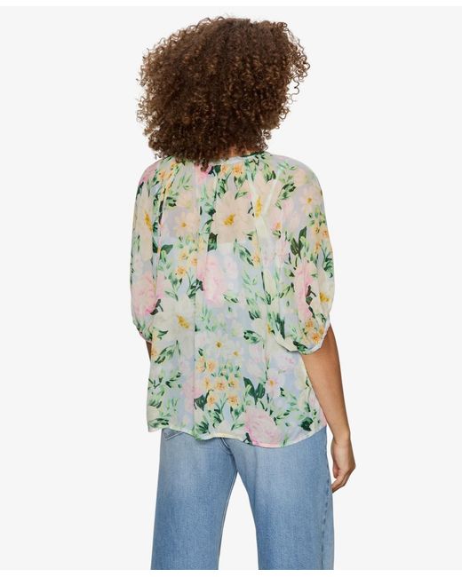Sanctuary Blue Button-front Detachable Cami Blouse