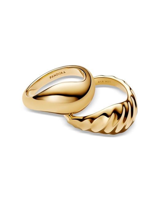 Pandora Metallic Rippled Stacking Ring