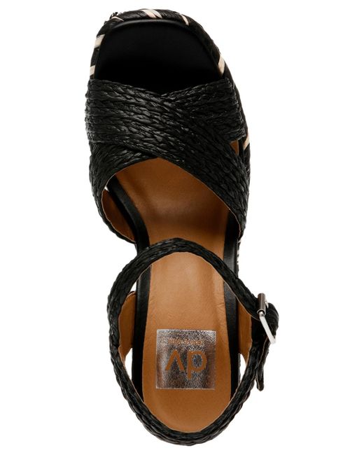 DV by Dolce Vita Black Herd Ankle-strap Espadrille Wedge Sandals