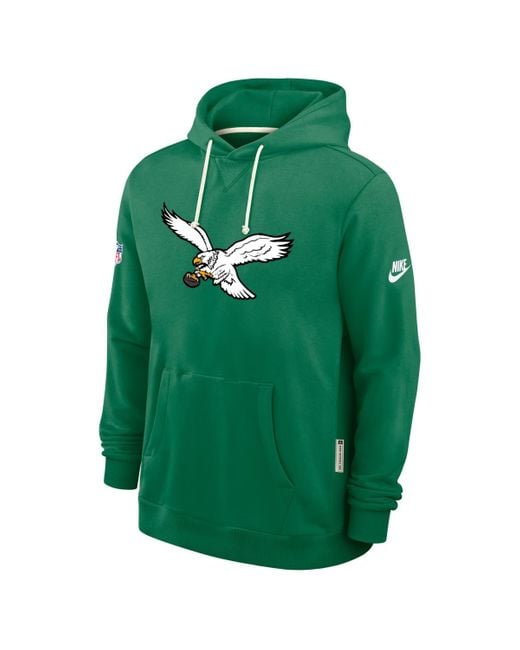 Nike Green Philadelphia Eagles Sideline Offensive Set Play Performance Pullover Hoodie for men