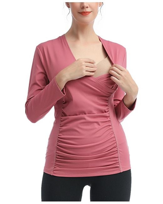 Kimi + Kai Pink Kimi + Kai Maternity Essential Nursing Active Top