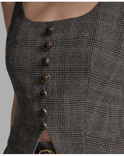 BCBGMAXAZRIA Gray Button-front Sleeveless Vest