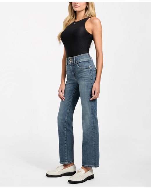 Guess Blue Shape-up Straight Leg Jeans