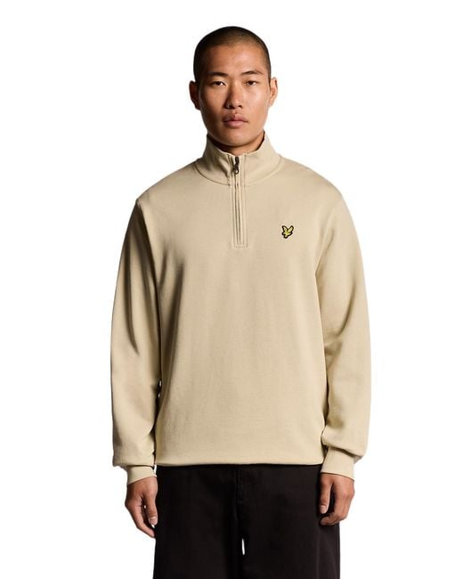 Lyle & Scott Natural Loopback Quarter Zip Sweat for men