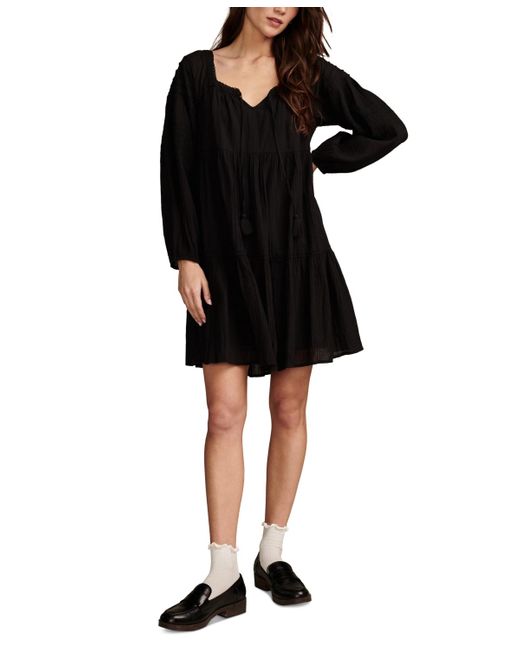 Lucky Brand Embroidered Tiered Mini Dress