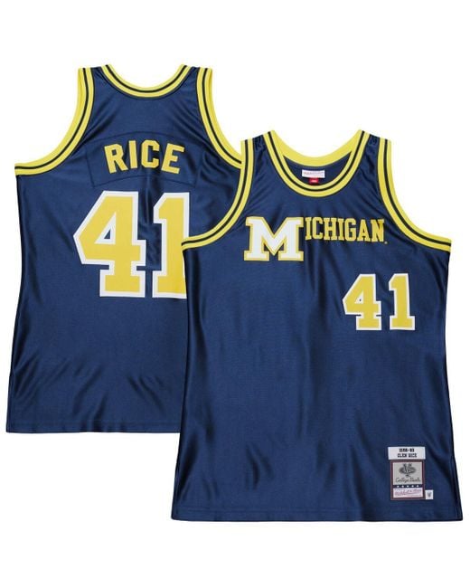 Mitchell & Ness Blue Glen Rice Michigan Wolverines 1988/89 Authentic Jersey for men