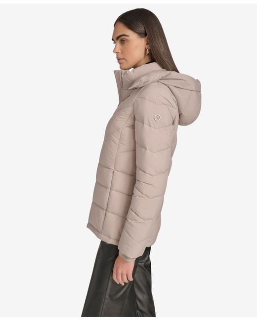 Calvin Klein Natural Short Zip Front Puffer Jacket