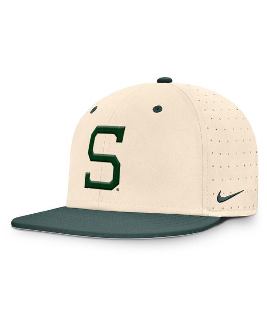 Nike Natural Michigan State Spartans On-field Dugout True Performance Fitted Hat for men