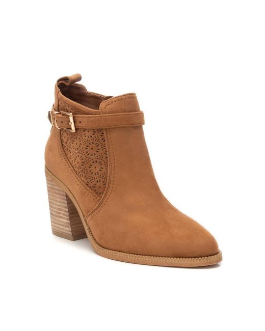 Xti Brown Suede Ankle Booties By