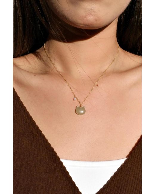 seree Metallic Choupette — Cat Jade Pendant Necklace