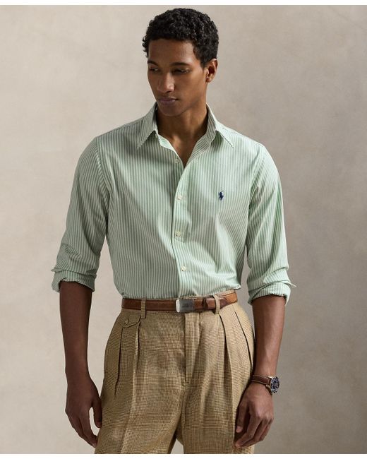 Polo Ralph Lauren Green Classic-fit Stretch Poplin Shirt for men